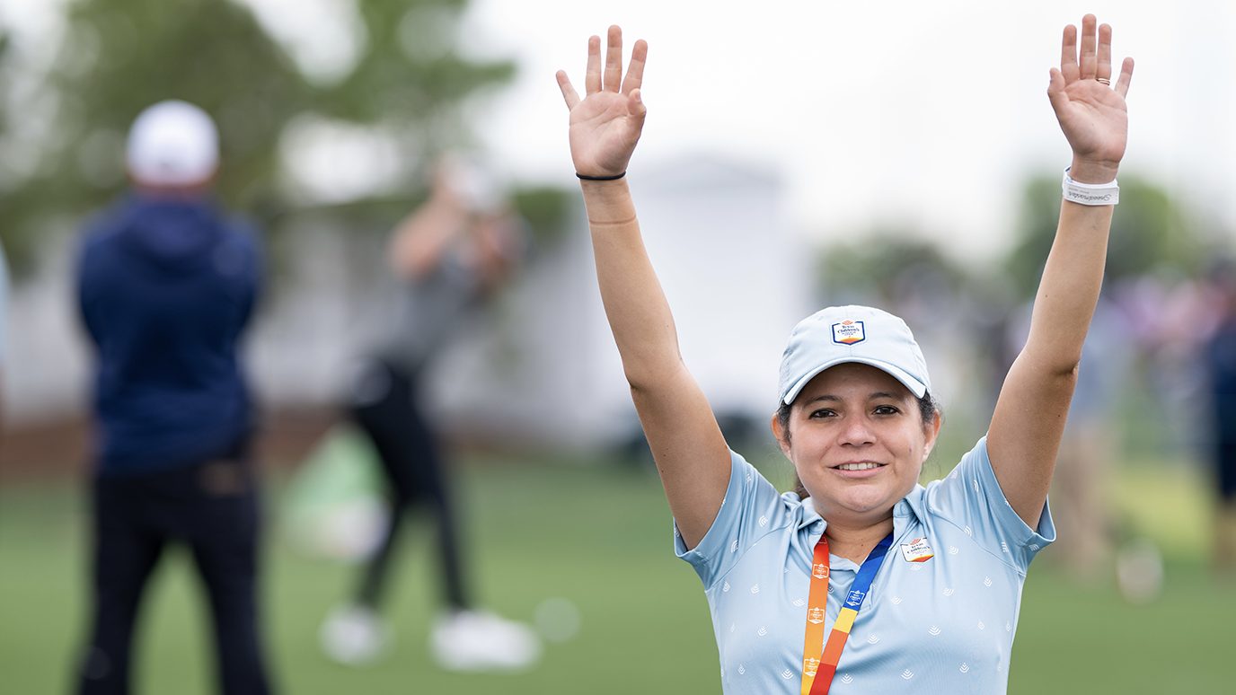 Breast cancer survivor Rosemary Edmunds volunteers at the 2025 Texas Children's Houston Open